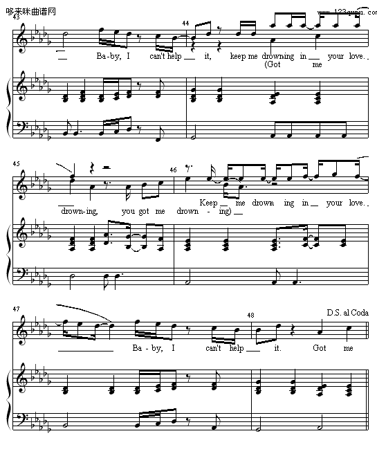 Drowning-后街男孩钢琴曲谱（图8）
