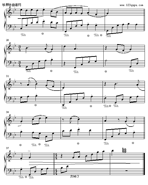 离别泪-维维钢琴曲谱（图3）