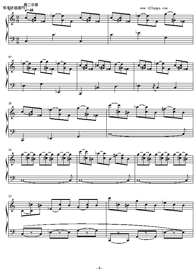 C大调奏鸣曲-曹博来钢琴曲谱（图4）