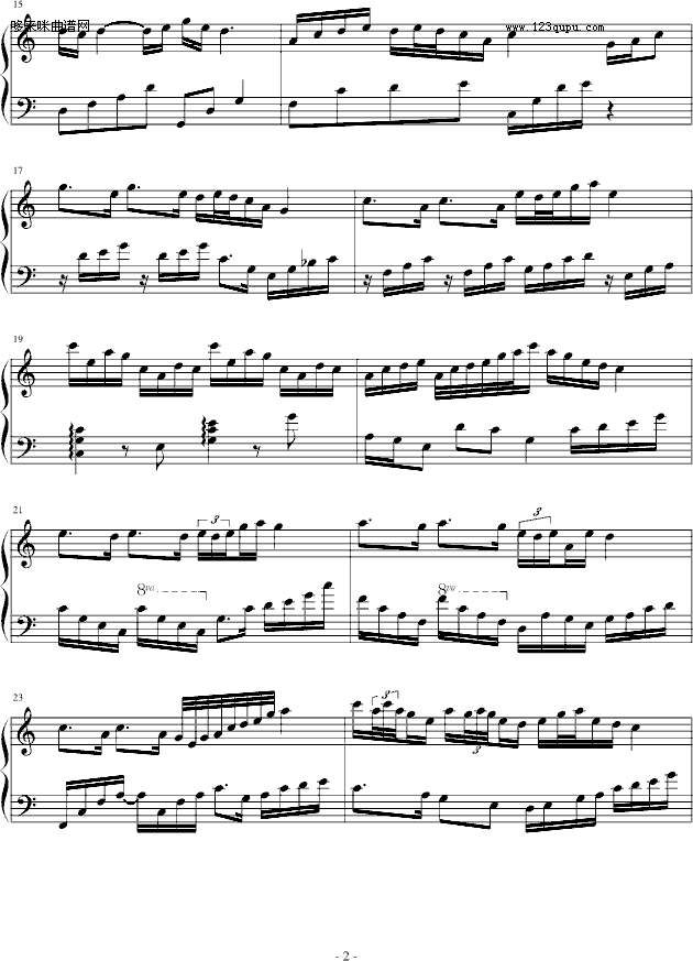 蝶双飞-windtsao钢琴曲谱（图2）