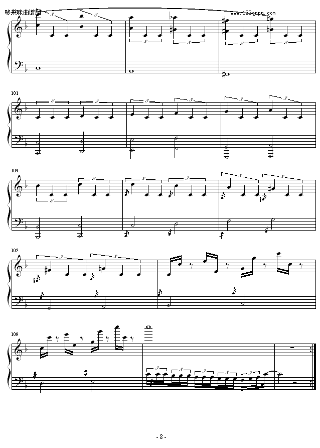C大调奏鸣曲-曹博来钢琴曲谱（图8）