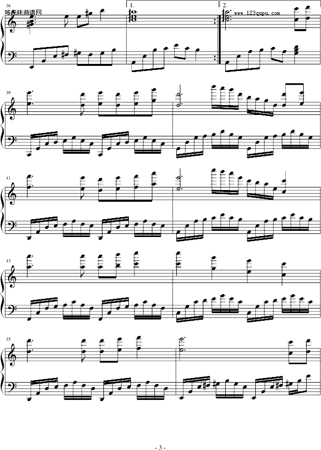 追不上的幸福-∮亞→薩∮钢琴曲谱（图3）