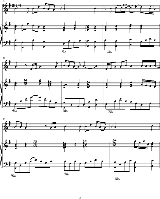 思念-靓VS炫钢琴曲谱（图2）
