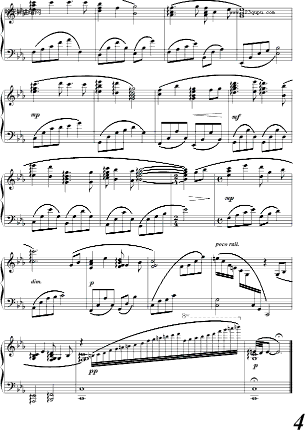 Princess Mononoke-久石让钢琴曲谱（图4）