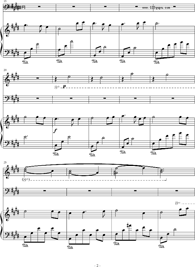 梦中的相遇-Bach钢琴曲谱（图2）