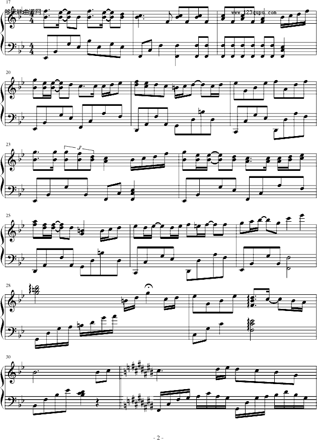 美丽的邂逅-∮亞→薩∮钢琴曲谱（图2）