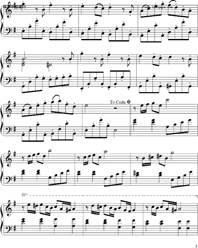 风之丘-久石让钢琴曲谱（图3）
