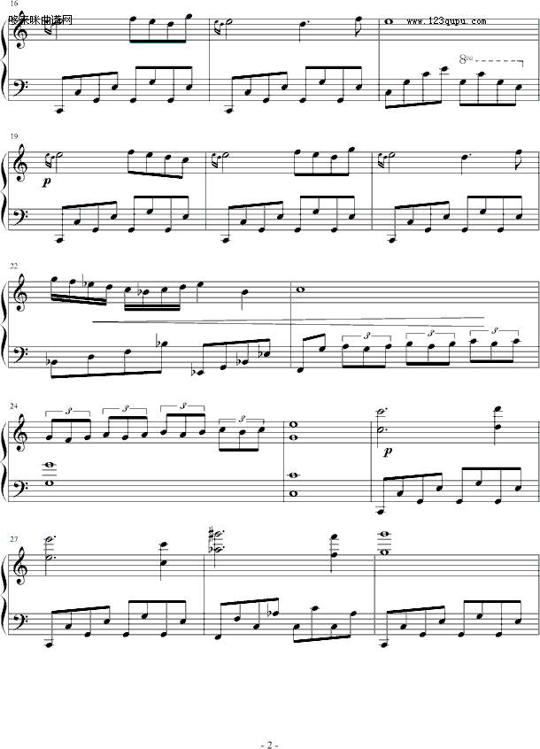 宁静之夜-会弹一点钢琴钢琴曲谱（图2）