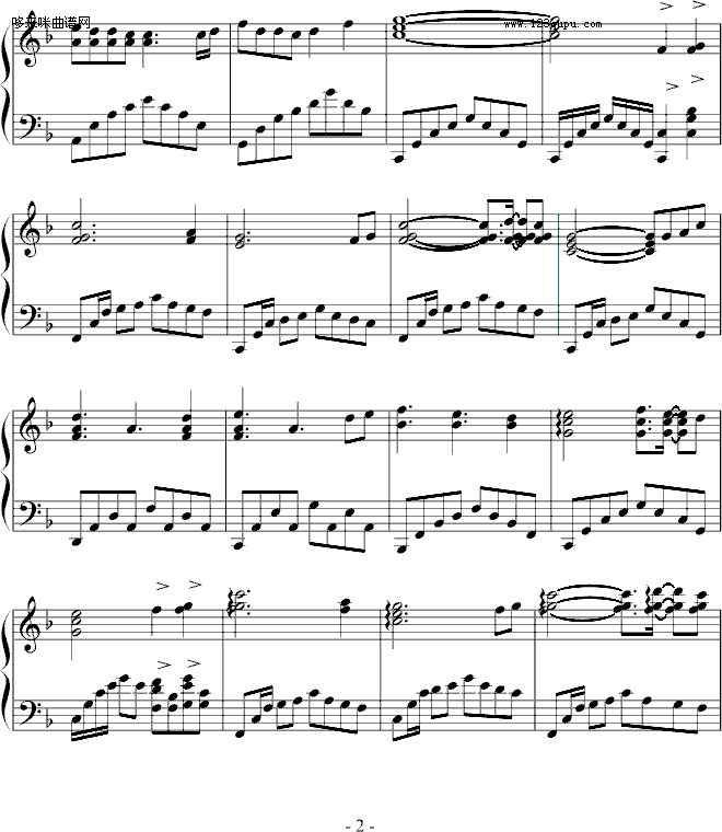 爱的眼泪-∮亞→薩∮钢琴曲谱（图2）