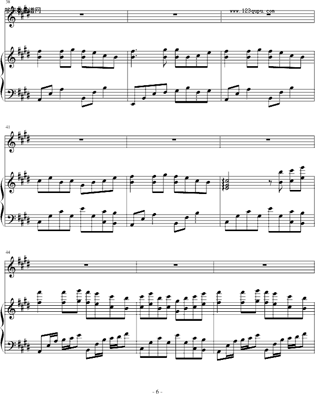 梅花亭-∮亞→薩∮钢琴曲谱（图6）