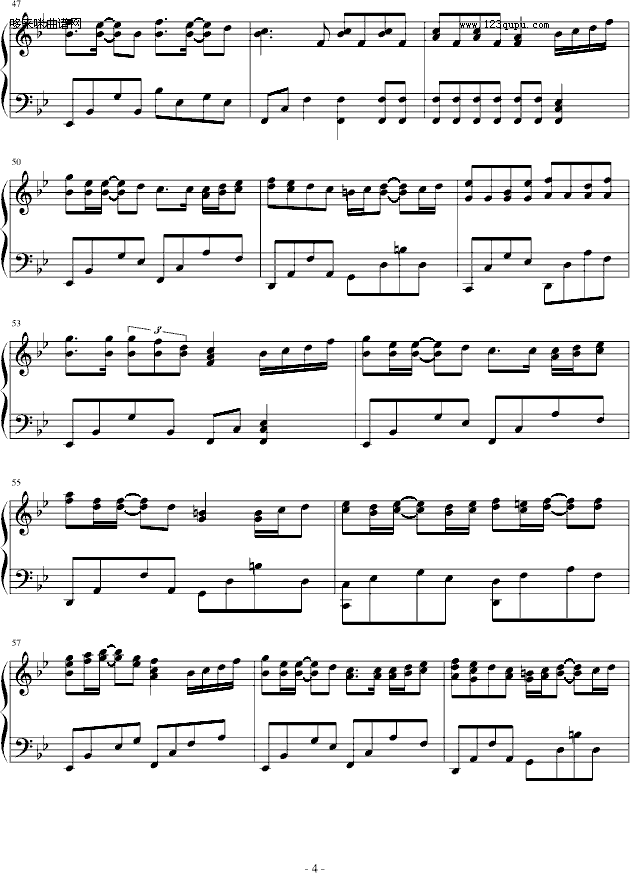 美丽的邂逅-∮亞→薩∮钢琴曲谱（图4）