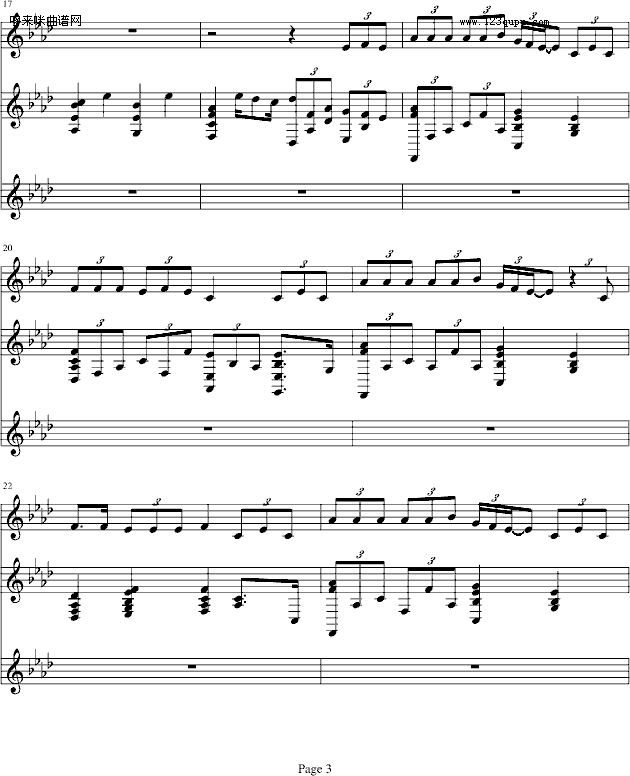 Teddy bear-(纯钢琴）-滨崎步钢琴曲谱（图3）