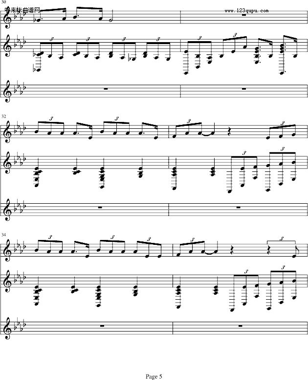 Teddy bear-(纯钢琴）-滨崎步钢琴曲谱（图5）