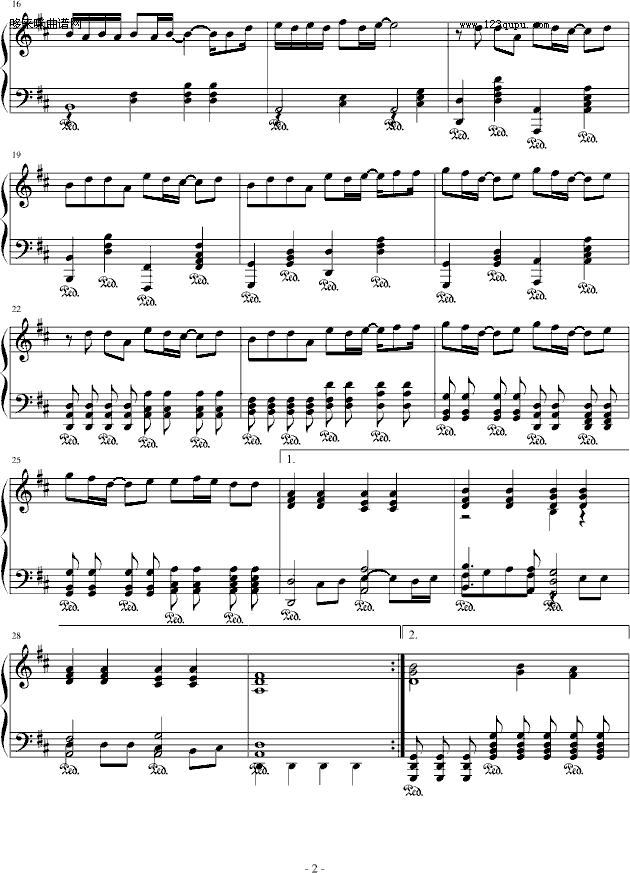 天使-五月天钢琴曲谱（图2）