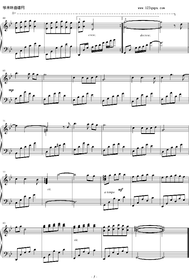 重返故里-孟庭苇钢琴曲谱（图3）