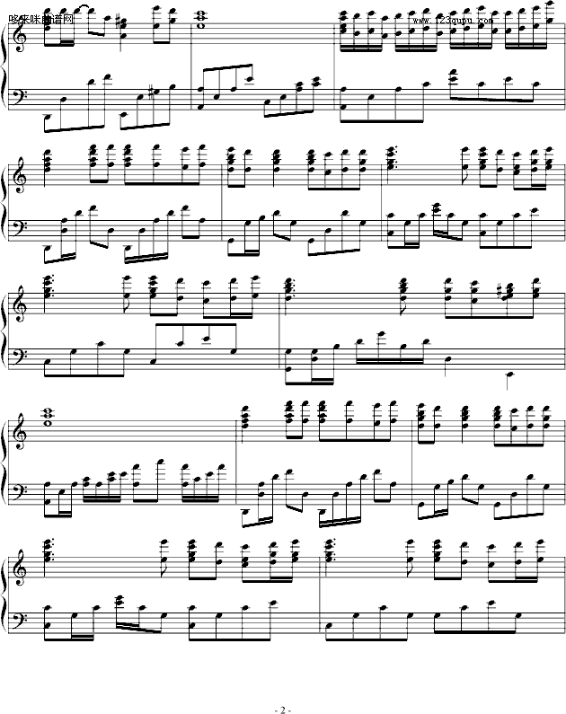 冷雨夜-beyond钢琴曲谱（图2）