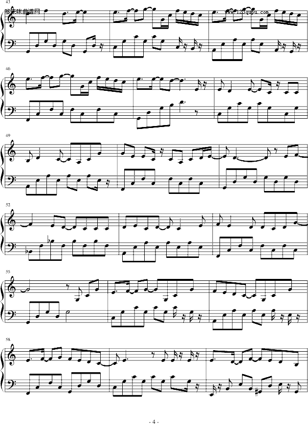 热带雨林-S.H.E钢琴曲谱（图4）