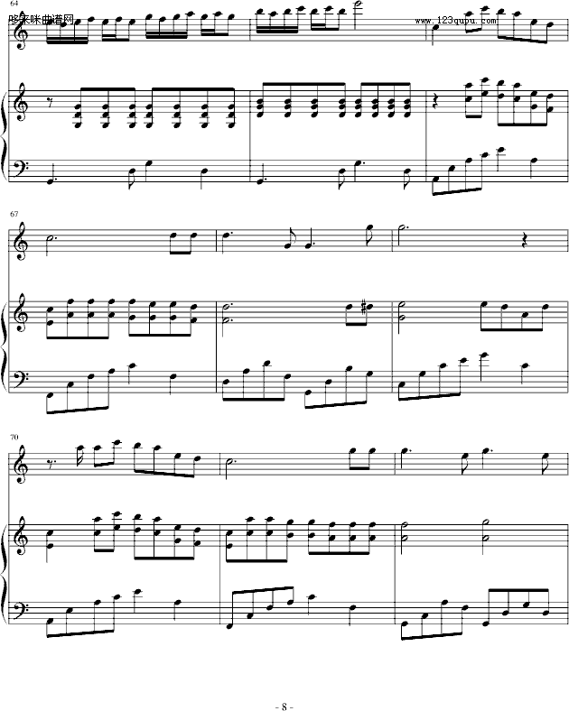怀念-蔡依林钢琴曲谱（图8）