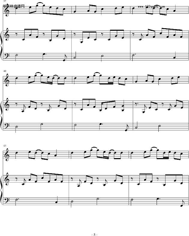 怀念-蔡依林钢琴曲谱（图5）
