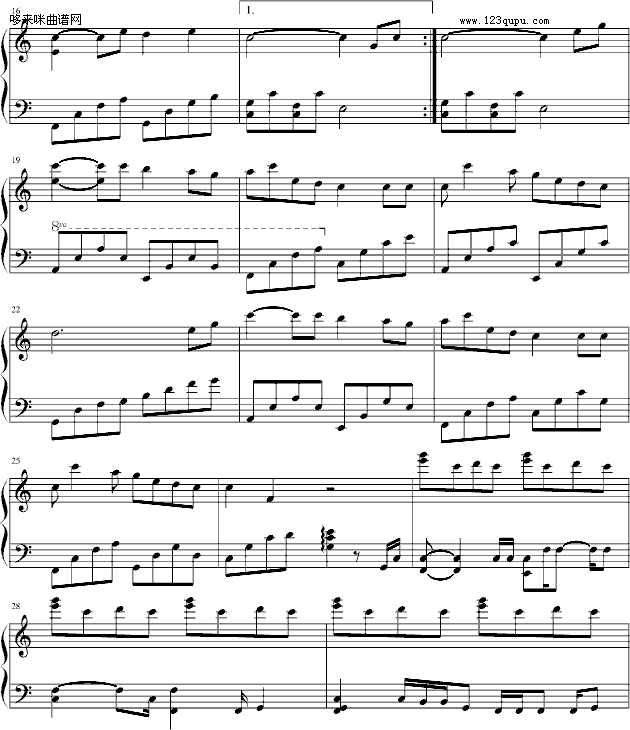 隐形的翅膀-C大调-张韶涵钢琴曲谱（图2）
