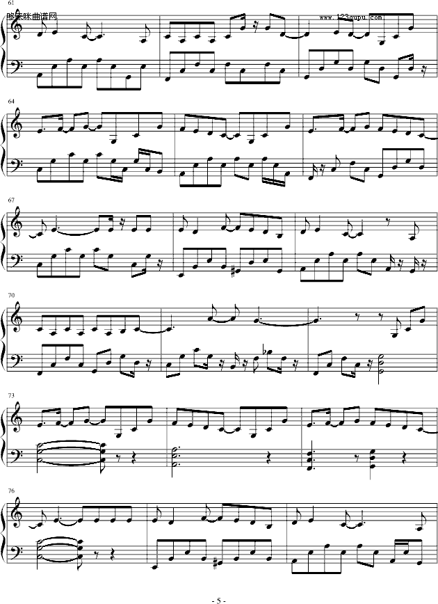 热带雨林-S.H.E钢琴曲谱（图5）