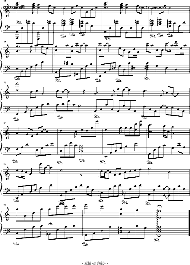 爱情-莫文蔚钢琴曲谱（图4）