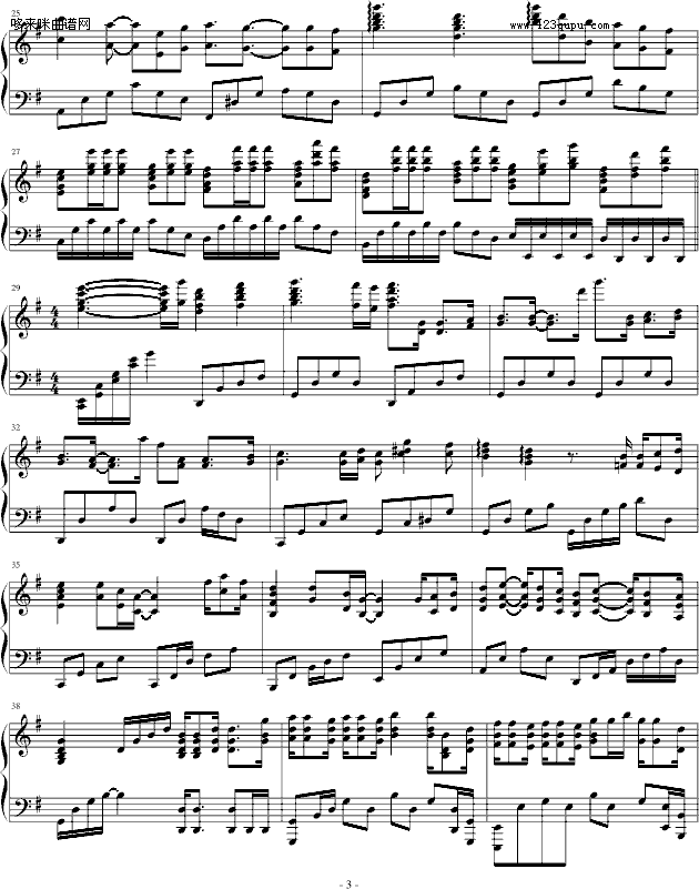 候鸟树-容祖儿钢琴曲谱（图3）