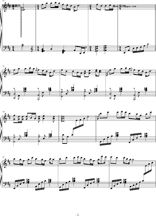 蝴蝶泉边-彭青钢琴曲谱（图2）