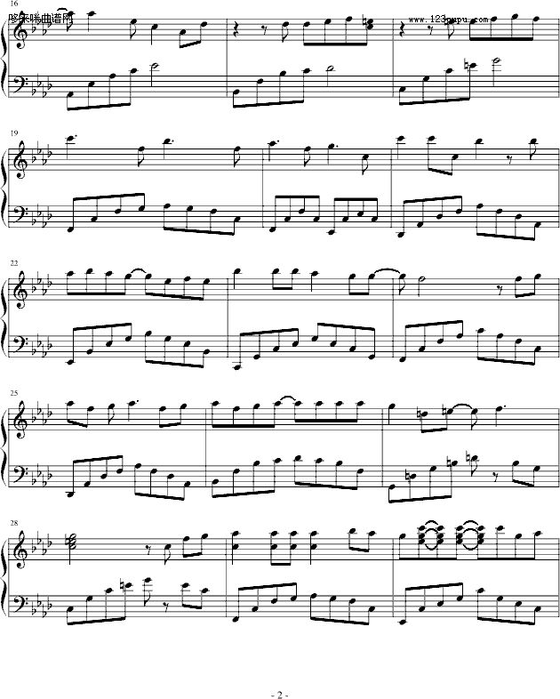 電燈膽-邓丽欣钢琴曲谱（图2）
