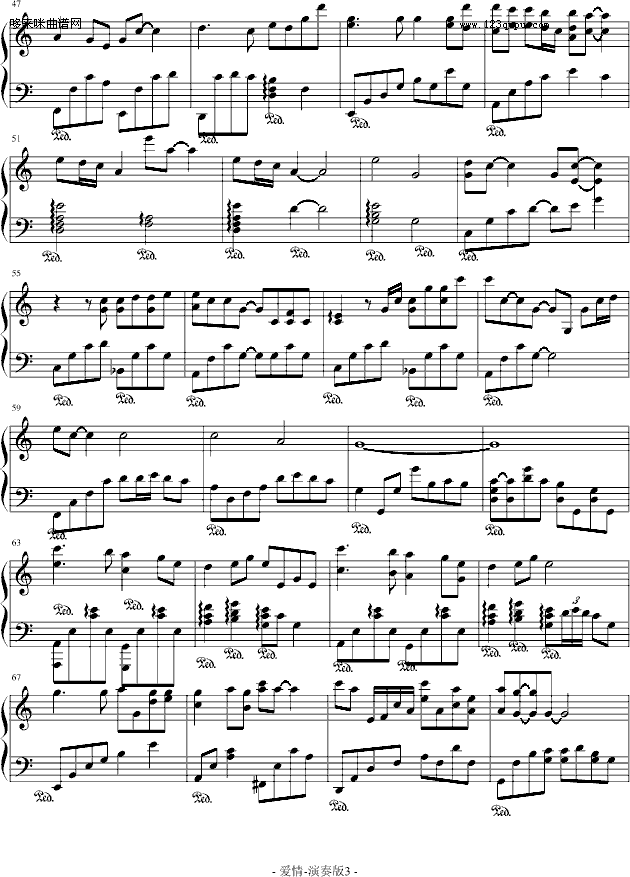 爱情-莫文蔚钢琴曲谱（图3）