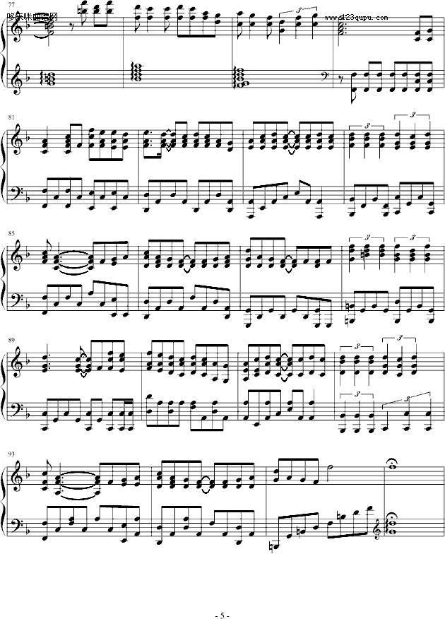 富士山下-陈奕迅钢琴曲谱（图5）