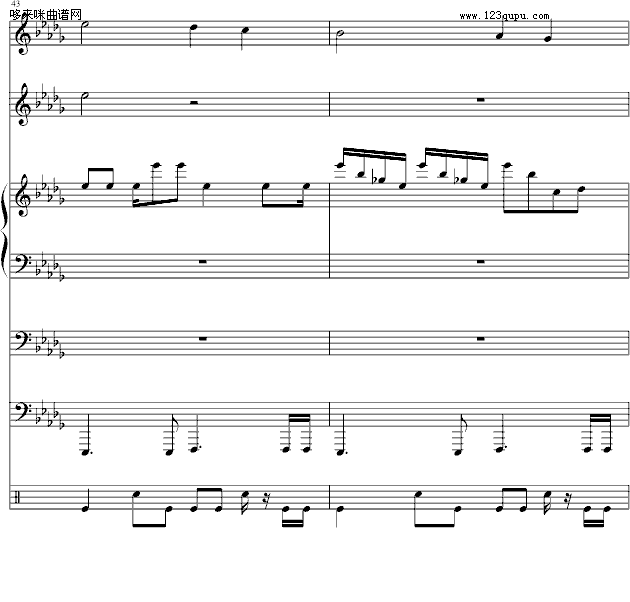 梯田-总谱-周杰伦钢琴曲谱（图14）