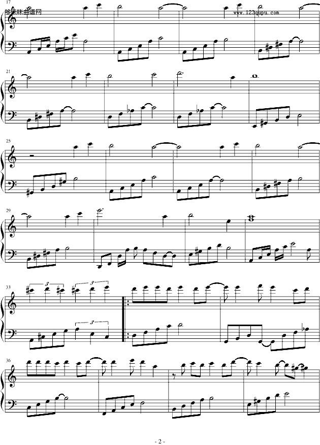 迷迭香-周杰伦钢琴曲谱（图2）