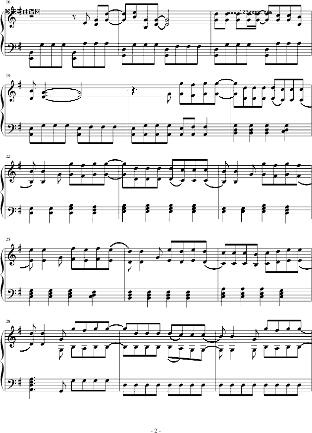 不能说的秘密-周杰伦钢琴曲谱（图2）