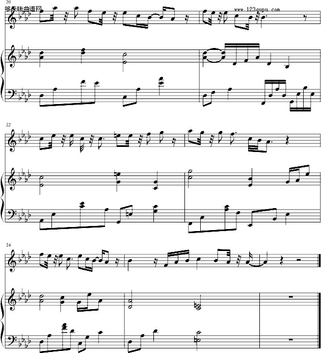 落叶归根（王力宏）钢琴曲谱（图3）
