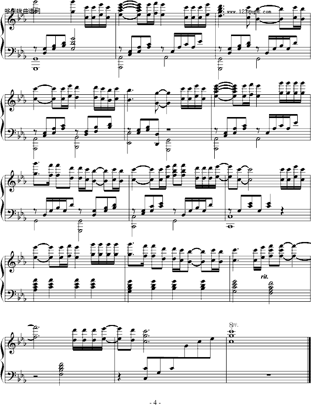 回心转意-黑龙钢琴曲谱（图4）