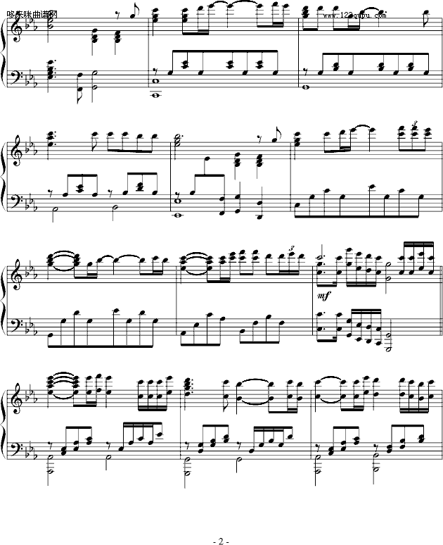 回心转意-黑龙钢琴曲谱（图2）