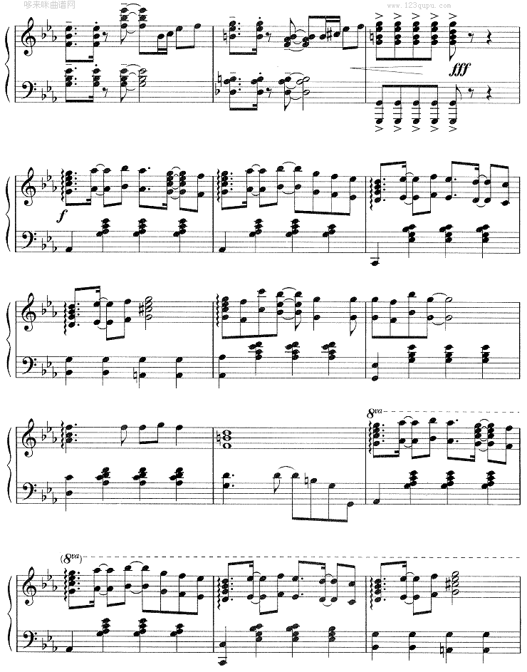 突如其来的爱情故事钢琴曲谱（图3）