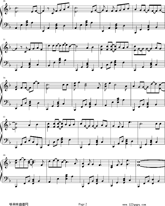 感动)-侧田钢琴曲谱（图2）