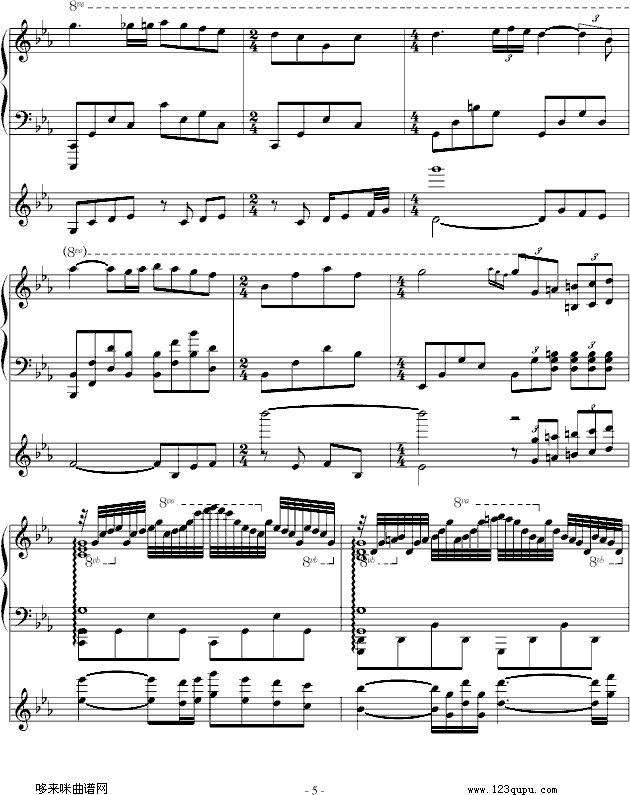 爱的协奏曲)-克莱德曼钢琴曲谱（图5）