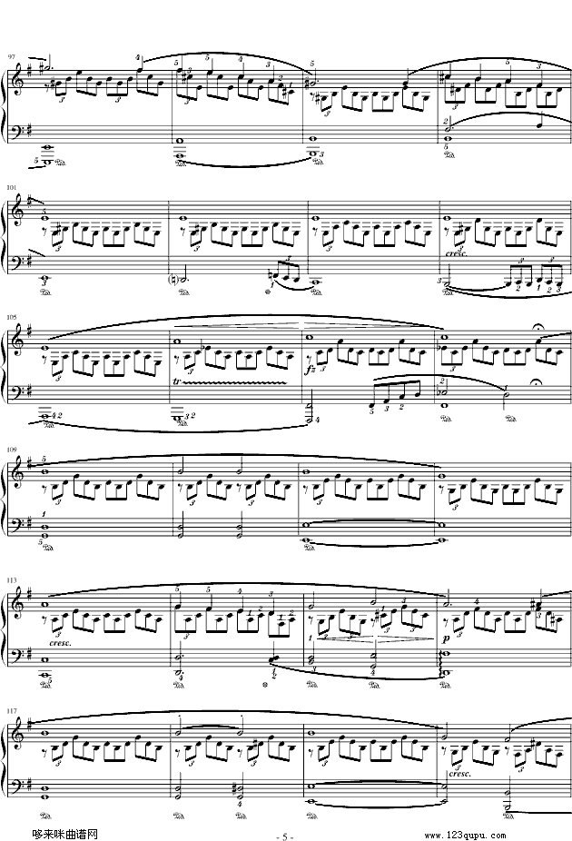 G大调即兴曲(Op.90,No.3))-舒伯特钢琴曲谱（图5）