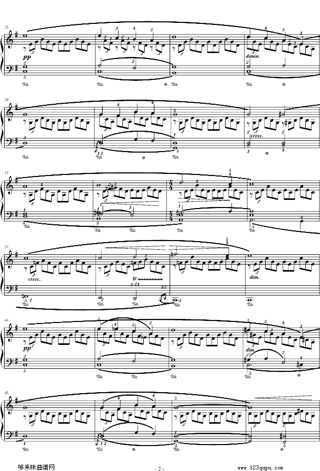 G大调即兴曲(Op.90,No.3))-舒伯特钢琴曲谱（图2）