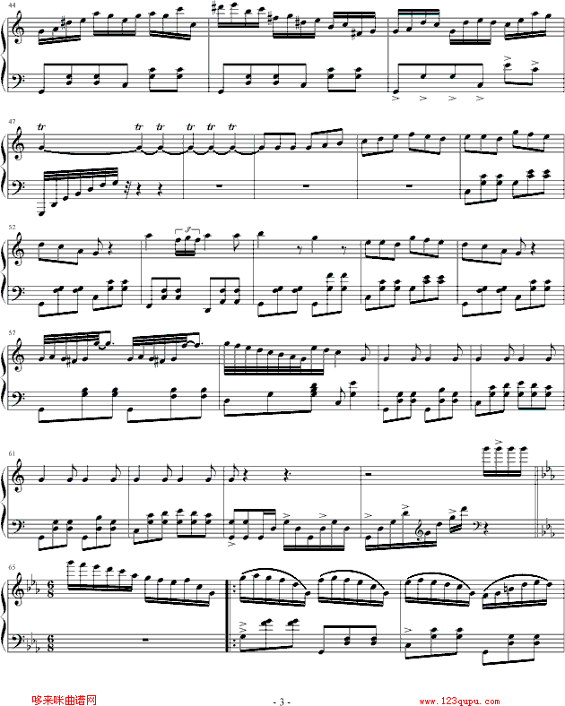 c小调圆舞曲-心兰钢琴曲谱（图3）