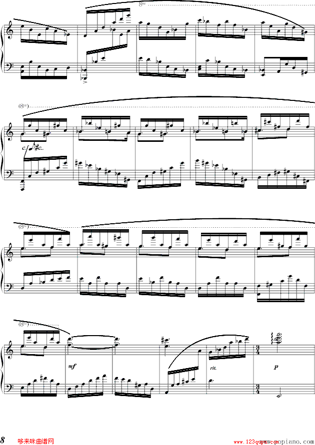蓝色独白-蓝的调钢琴曲谱（图8）