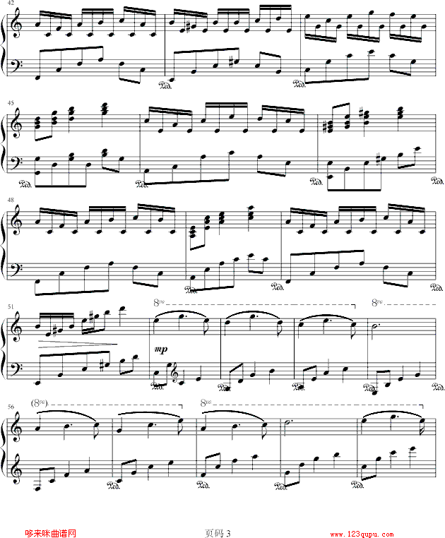 网线-小夜曲钢琴曲谱（图3）