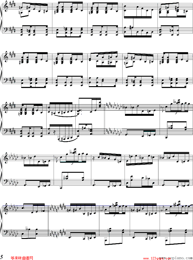 蓝色独白-蓝的调钢琴曲谱（图5）