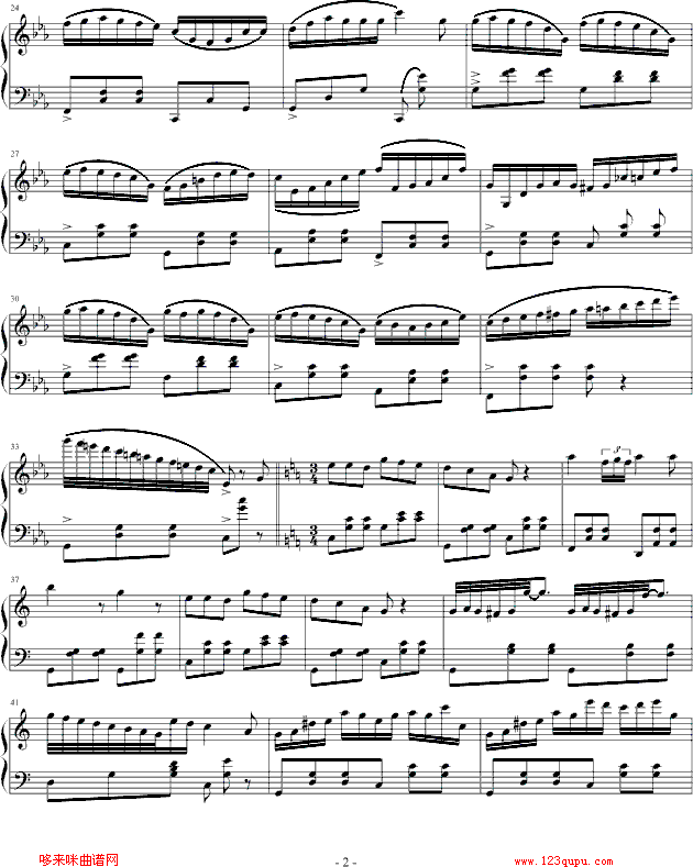 c小调圆舞曲-心兰钢琴曲谱（图2）