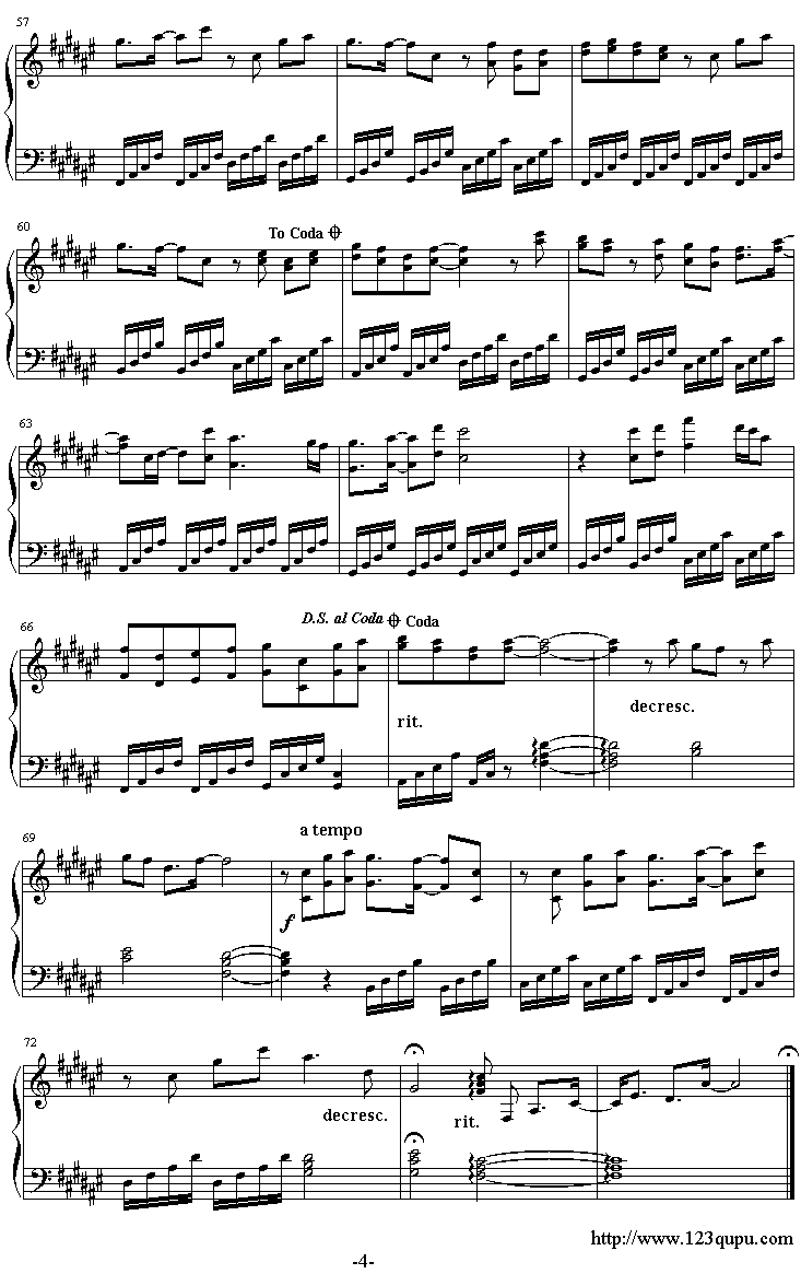 候鸟钢琴曲谱（图4）