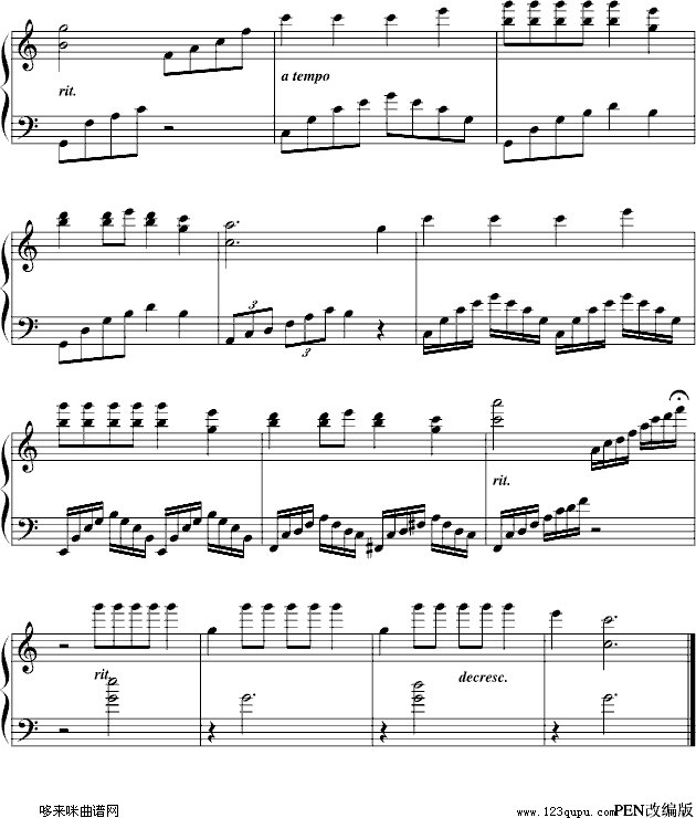 问候歌)-只是一个符号钢琴曲谱（图2）