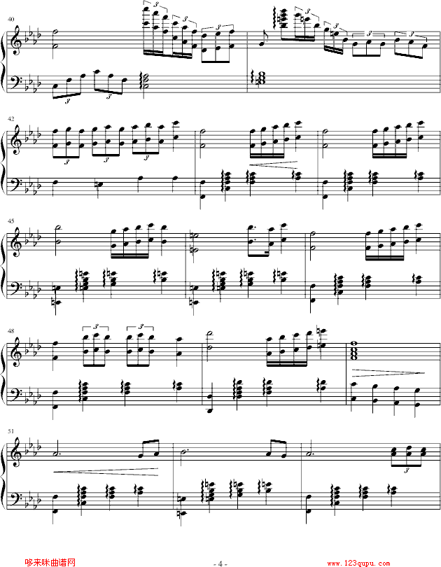 江城子-会弹一点钢琴钢琴曲谱（图4）